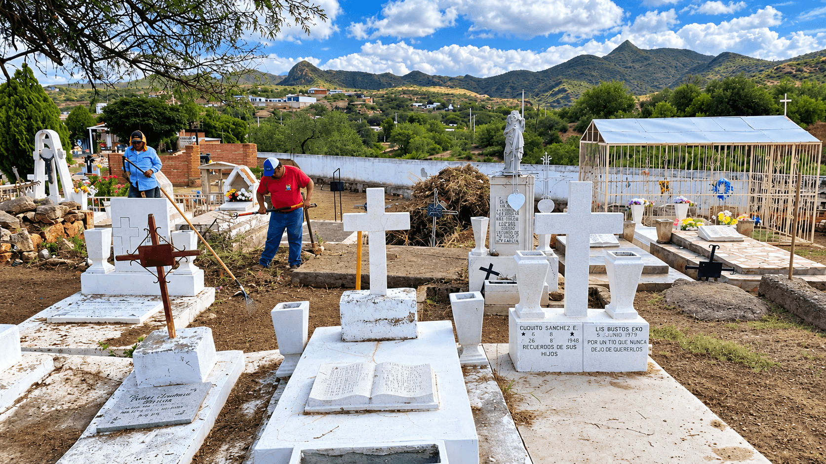 REALIZAN TRABAJOS DE LIMPIEZA Y MANTENIMIENTO EN EL CEMENTERIO MUNICIPAL